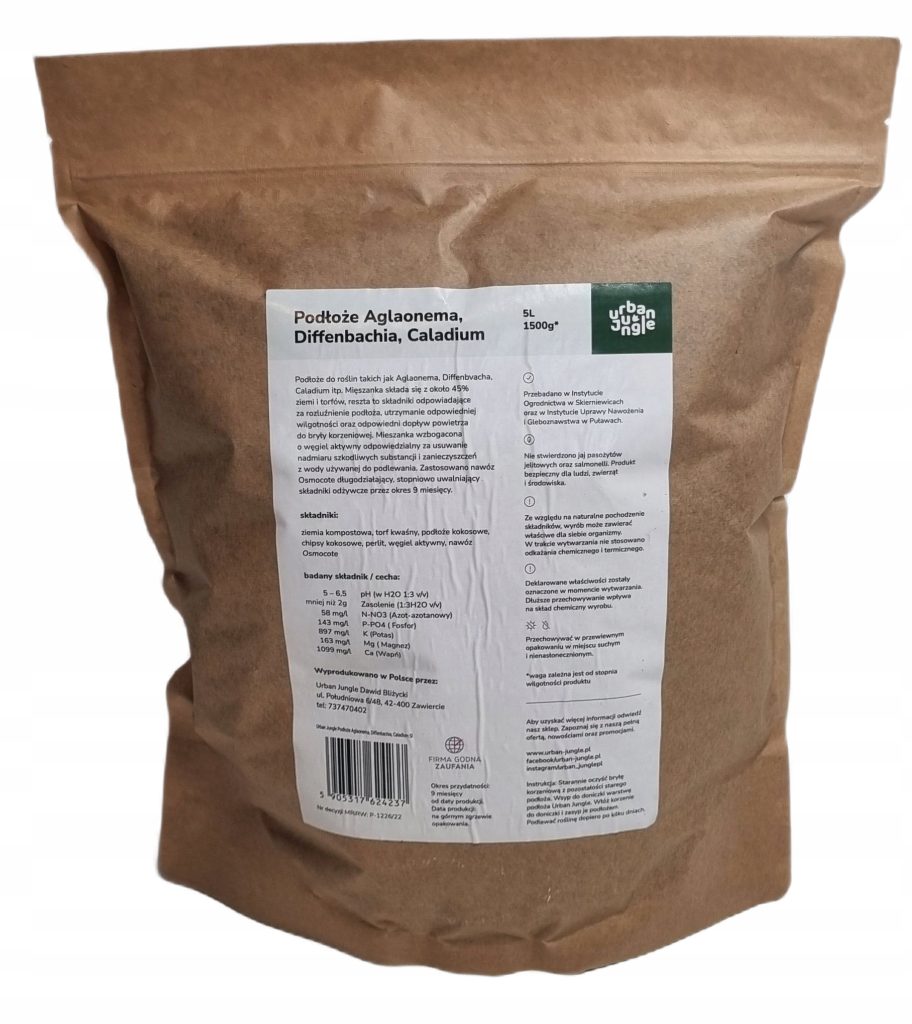 Ziemia uprawna Urban Jungle 5 l do Aglaonemy, Diffenbachii, Caladium - zdjęcie z galerii 1